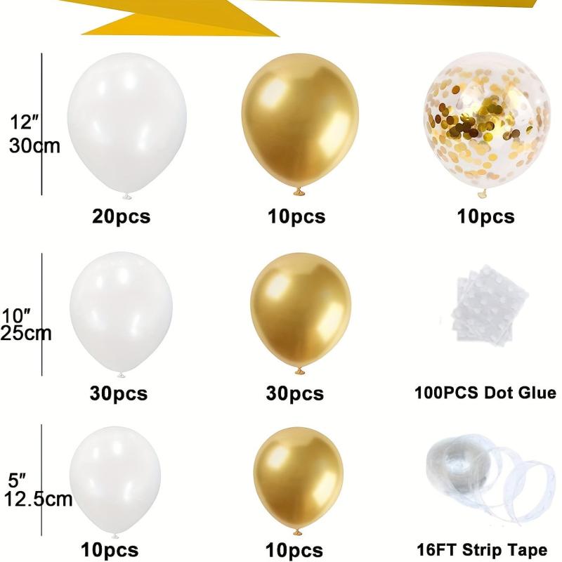 Golden Balloons Garland Kit 120pcs for Wedding Birthday Baby Shower