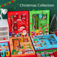 6pcs Christmas Stationery Set w/ Pencils, Sharpener, Eraser, Ruler & Note Paper