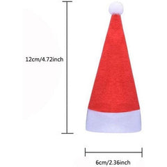 10pcs Pack Christmas Hat Cutlery Set Mini Christmas Decorations Non woven Hat