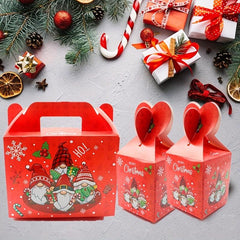 6pcs Christmas Candy Boxes Xmas Treat Boxes Red Christmas Favor Boxes