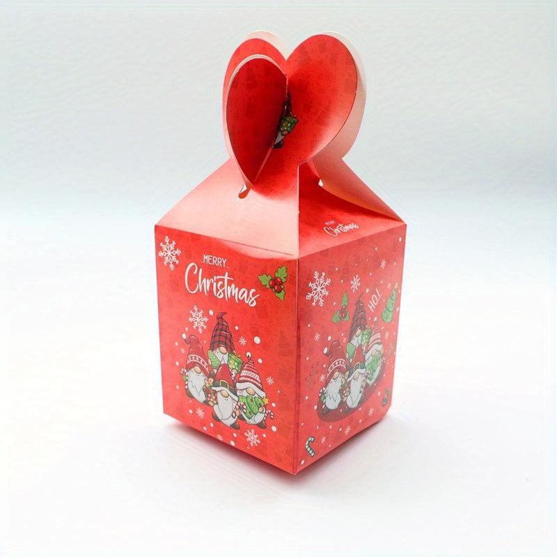 6pcs Christmas Candy Boxes Xmas Treat Boxes Red Christmas Favor Boxes
