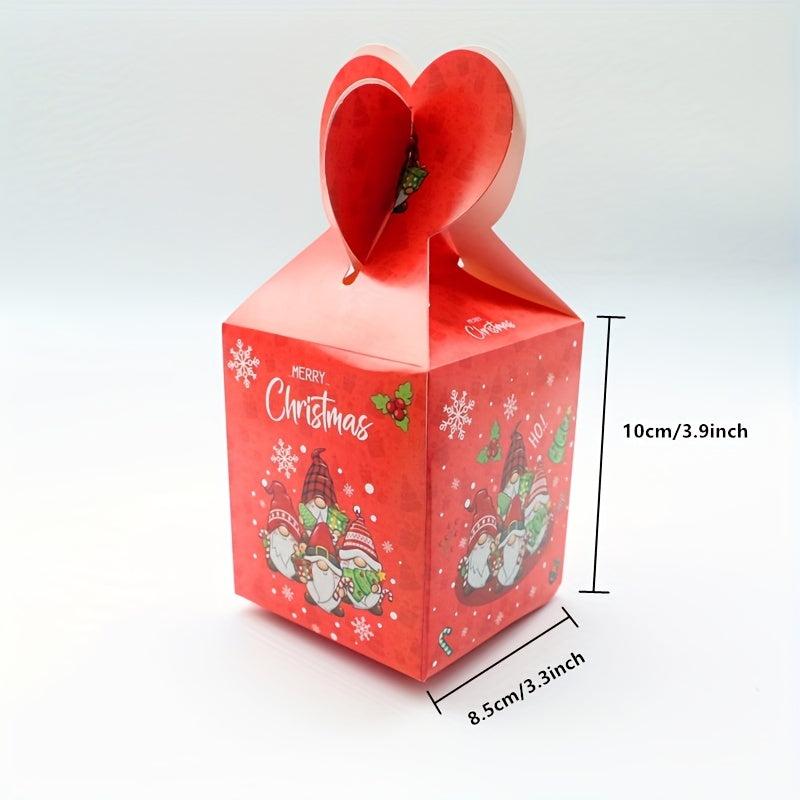 6pcs Christmas Candy Boxes Xmas Treat Boxes Red Christmas Favor Boxes