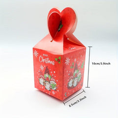 6pcs Christmas Candy Boxes Xmas Treat Boxes Red Christmas Favor Boxes