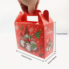 6pcs Christmas Candy Boxes Xmas Treat Boxes Red Christmas Favor Boxes