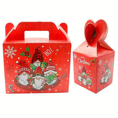 6pcs Christmas Candy Boxes Xmas Treat Boxes Red Christmas Favor Boxes