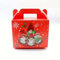 6pcs Christmas Candy Boxes Xmas Treat Boxes Red Christmas Favor Boxes