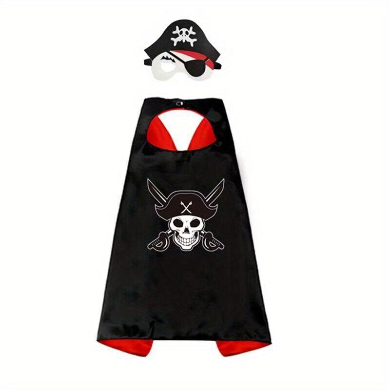 Kids Pirate Costume Cloak Halloween Adventure Hero Jack Cloak