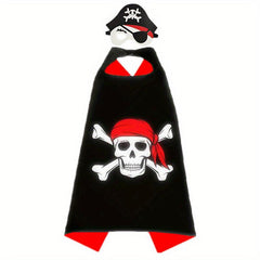 Kids Pirate Costume Cloak Halloween Adventure Hero Jack Cloak