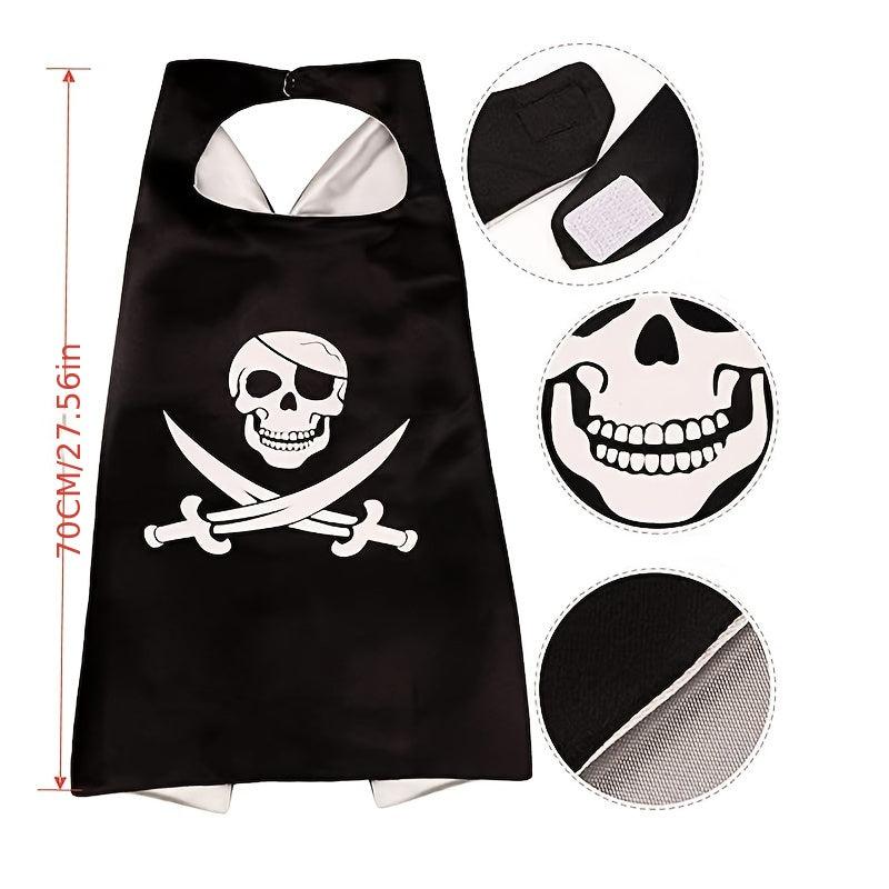 Kids Pirate Costume Cloak Halloween Adventure Hero Jack Cloak