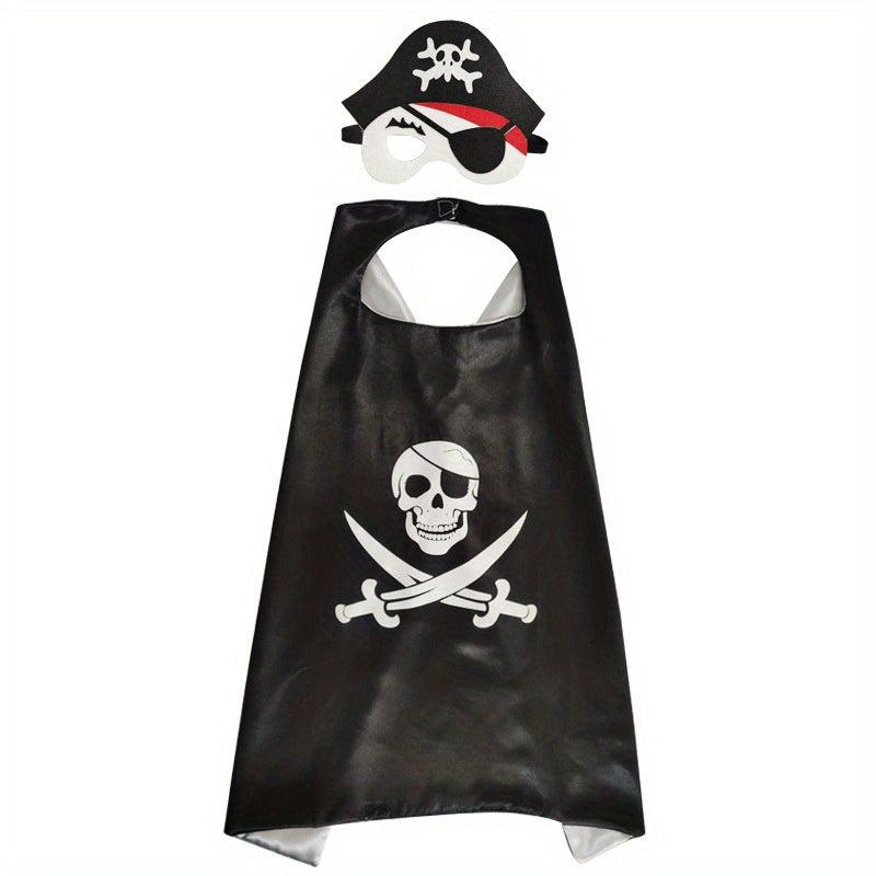 Kids Pirate Costume Cloak Halloween Adventure Hero Jack Cloak