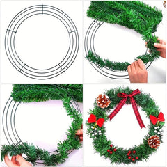 1pc Christmas Metal Wire Wreath Frame 7 8in Green