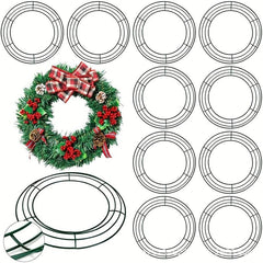 1pc Christmas Metal Wire Wreath Frame 7 8in Green