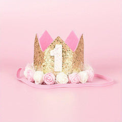 Pink Crown Hat for Kids Birthday Party