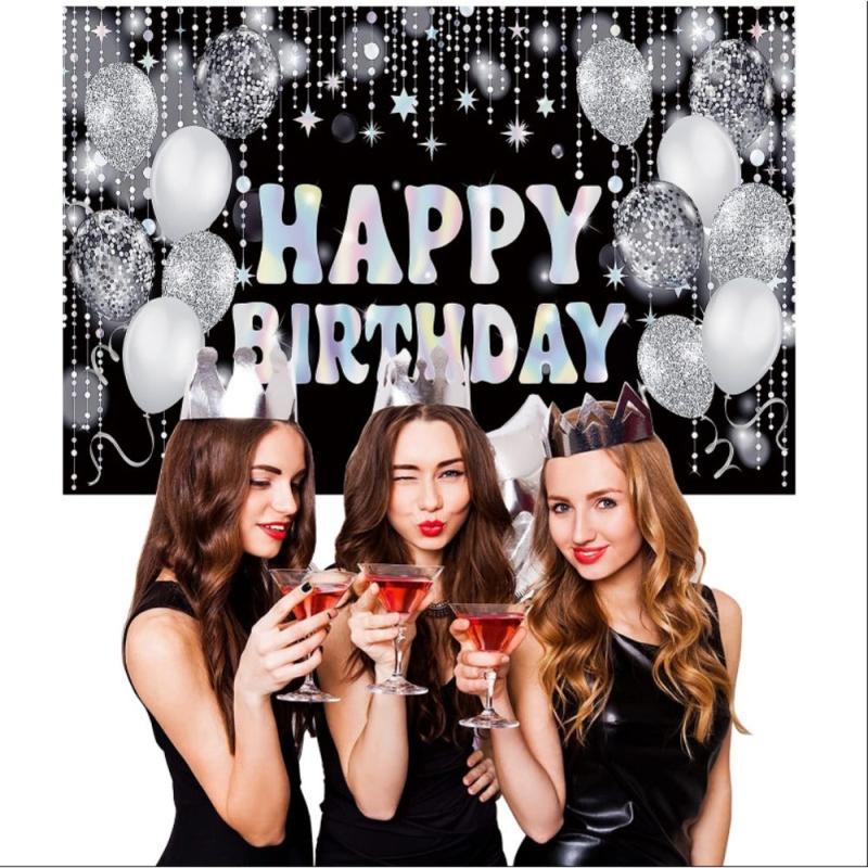 Silvery Tassel Birthday Party Backdrop
