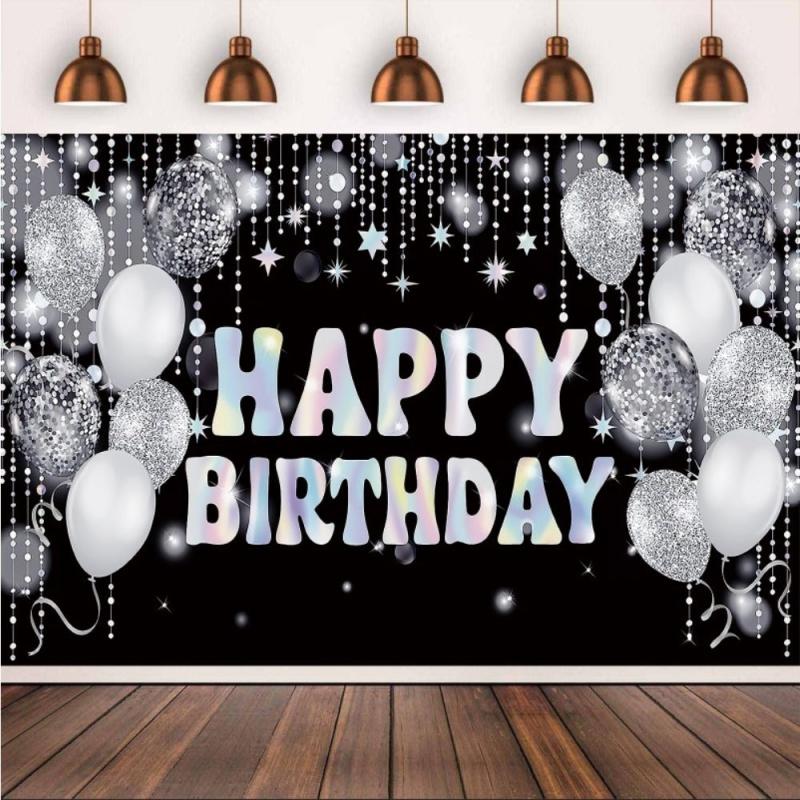 Silvery Tassel Birthday Party Backdrop