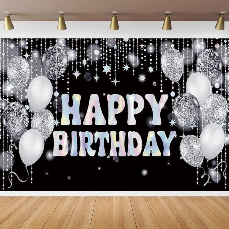 Silvery Tassel Birthday Party Backdrop