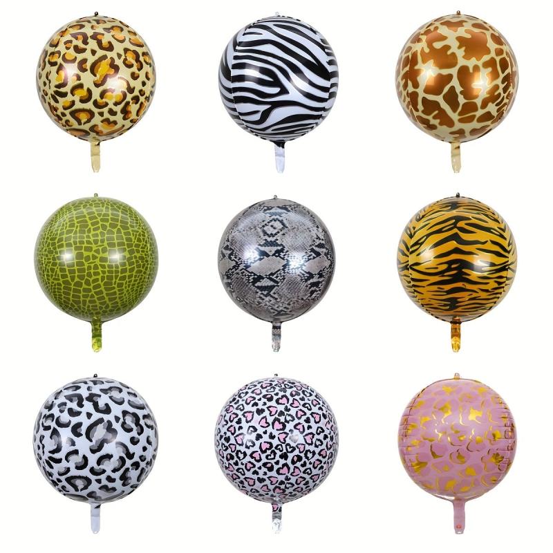 2pcs Animal Striped Aluminum Film 22inch Balloon Printed Animal Pattern 4D