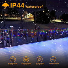 Solar Icicle Light Outdoor 4M 13FT 96 LEDs 8 Modes Christmas Light Waterproof