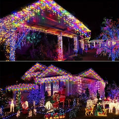 Solar Icicle Light Outdoor 4M 13FT 96 LEDs 8 Modes Christmas Light Waterproof