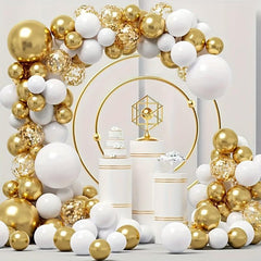 124pcs Golden Balloon Arch Set Wedding Birthday Party Decoration