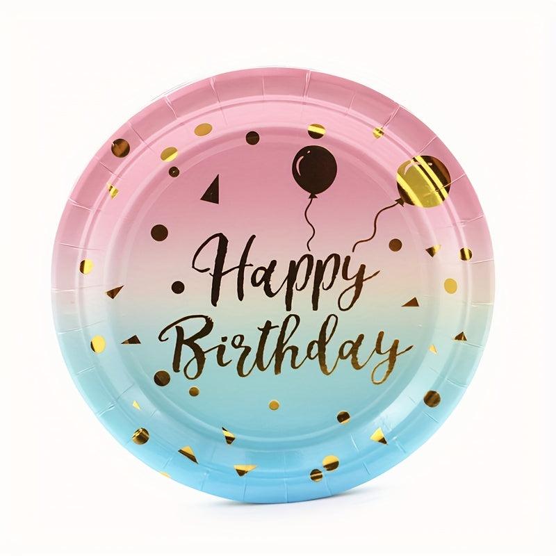 Rainbow Birthday Supplies 10ct 22 Plates