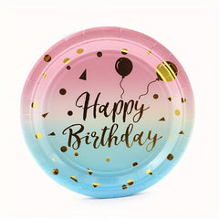 Rainbow Birthday Supplies 10ct 22 Plates