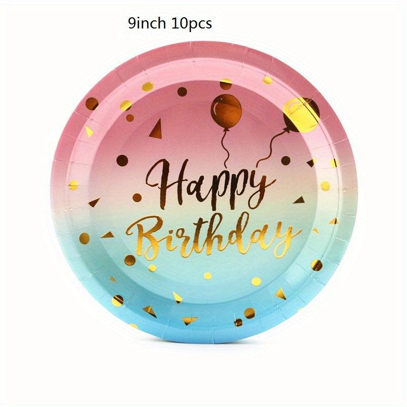 Rainbow Birthday Supplies 10ct 22 Plates