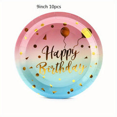 Rainbow Birthday Supplies 10ct 22 Plates