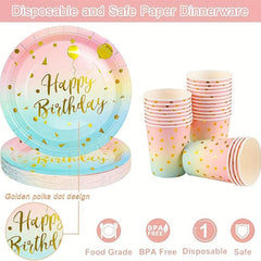 Rainbow Birthday Supplies 10ct 22 Plates