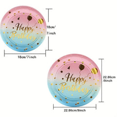 Rainbow Birthday Supplies 10ct 22 Plates