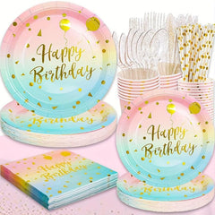 Rainbow Birthday Supplies 10ct 22 Plates