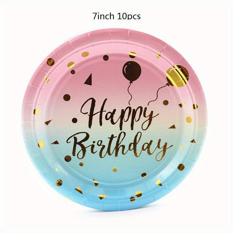 Rainbow Birthday Supplies 10ct 22 Plates