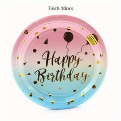 Rainbow Birthday Supplies 10ct 22 Plates