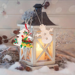 100pcs DIY Wooden Christmas Ornaments for Crafts Centerpieces Decorations