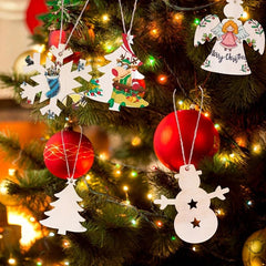 100pcs DIY Wooden Christmas Ornaments for Crafts Centerpieces Decorations