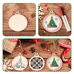 100pcs DIY Wooden Christmas Ornaments for Crafts Centerpieces Decorations