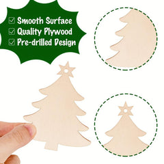 100pcs DIY Wooden Christmas Ornaments for Crafts Centerpieces Decorations