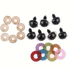 10 Sets 16MM Doll Glitter Safety Eyes Non-woven Washers