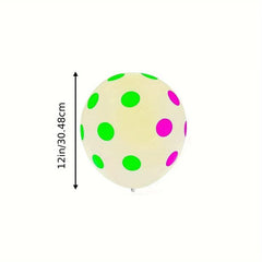 50pcs Neon Glowing Balloons Happy Birthday Print Fluorescent Latex Ballons