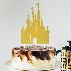 Castle Cake Topper Happy Birthday Decoration Princess Fairytale Glitter