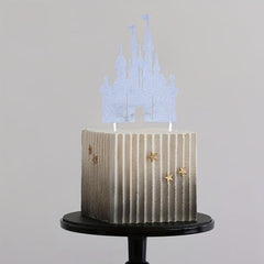 Castle Cake Topper Happy Birthday Decoration Princess Fairytale Glitter