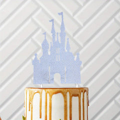 Castle Cake Topper Happy Birthday Decoration Princess Fairytale Glitter