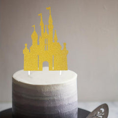 Castle Cake Topper Happy Birthday Decoration Princess Fairytale Glitter