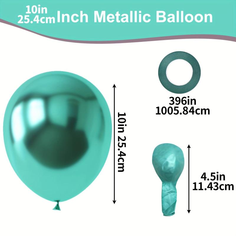 70 Metallic Green Balloons with Ribbon for Parties and Celebrations