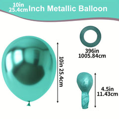 70 Metallic Green Balloons with Ribbon for Parties and Celebrations