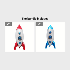 4D Rocket Helium Balloon Outer Space Foil Balloons