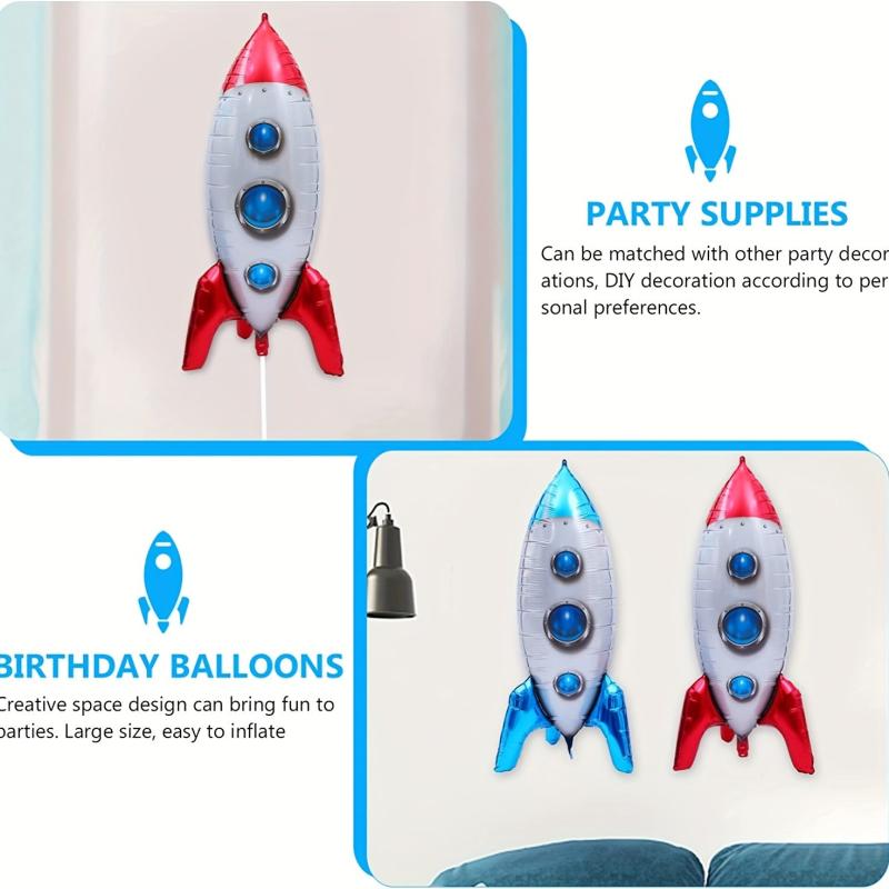 4D Rocket Helium Balloon Outer Space Foil Balloons