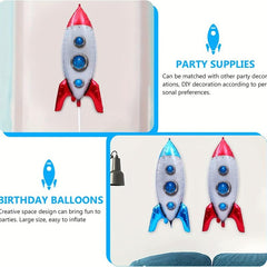 4D Rocket Helium Balloon Outer Space Foil Balloons