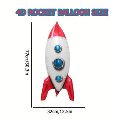 4D Rocket Helium Balloon Outer Space Foil Balloons