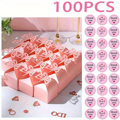 100pcs Pink Butterfly Gift Boxes Set Wedding Birthday 6x6x5cm